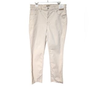 Madewell Women's Mid Rise Vintage Canvas Cream Stovepipe Raw Hem Jeans Size 32